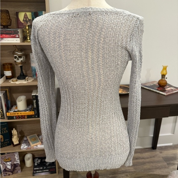 Belldini Gray Crew Neck Sweater with Knit Small - Picture 4 of 5